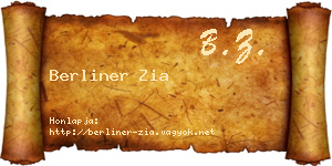Berliner Zia névjegykártya